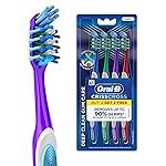 Oral-B Criss Cross Gum Care Soft Toothbrush For Adults, Soft Bristles, Healthier Gums, Multicolour Tooth Brush Set, Oral B Dentist Recommended Brand (Family Pack of 4)