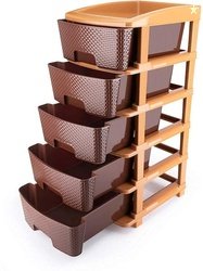 MGKENTERPRISE 5 Compartments plastic plastic Drawer (Brown, Coffi...mo