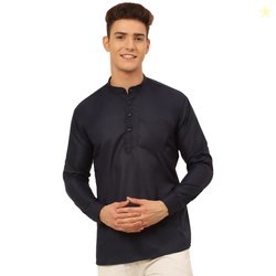 Jompers Men's Cotton Solid Short Kurtas.
