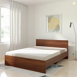Amazon Brand - Solimo Madray Queen Size Engineered Wood Bed (Asian Wal