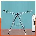 Bathla Mobidry Neo – Foldable Cloth Drying Stand for Home – Stainless Steel (Black)