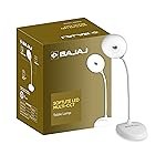 Bajaj Softlite LED Multi-CCT 3 in 1 Color Modes Table Lamp | 360 Degree Rotating Head | Feather Touch Operation | 1 Year – Warranty | Upto 4 Hours Backup Time (Pack of 1, White)