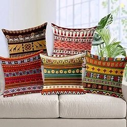 AEROHAVEN Set Of 5 Decorative Hand Made Jute Throw/Pillow Cushion Cove