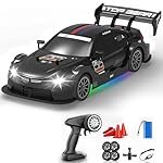 Big Remote Control Car Black | 2.4G Rechargeable Remote Control Car with 100m Range | Smoke Effect, LED Lights & Music | High-Speed Drift Toy | Best Gift for Boys & Girls 2 3 4 5 6 7 8+ Years