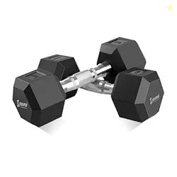 Cockatoo Rubber Coated Professional Hex Dumbbells (Pack of Two) ; Hex