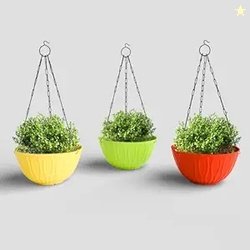 YUCCABE ITALIA SHERA Hanging Wave 8 Inch Plastic Flower Pot for Plant