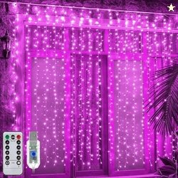 MIRADH 300 LED Fairy Curtain String Lights  USB Powered Remote-Control