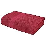 Bath Towel Large Size | 350 GSM Quick Dry Bath Towel | 70 x 140 cm Towel | Red | 100% Cotton Bath Towels for Men, Women & Kids | Gym Towel | Perfect for Everyday Use