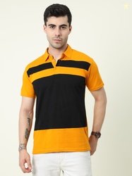 Fleximaa Men Colorblock Polo Neck Pure Cotton Multicolor T-Shirt