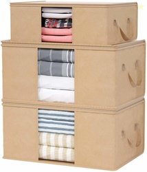 ARVANA 3 Pcs Blanket organizer for under storage with side handle...mo