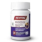 Revital Magnesium Bisglycinate | Chelated |100% RDA | 440mg Elemental Magnesium| 13% Higher Absorption| Scientifically crafted for both men & women | 2.5X Higher Bioavailability | Muscle Recovery & Stress Relief | Restful Sleep Support | 60 Tablets