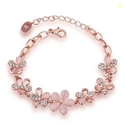 YouBella Jewellery Bracelets for Women Stylish Rose Gold Plated Crysta