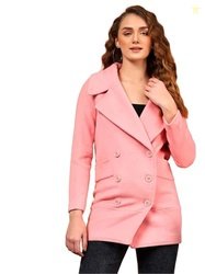 KOTTY Women's Quilted Longline Lightweight Yet Warm Coat(Pink,S)