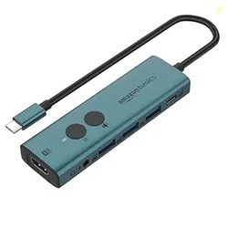 Amazon Basics Pro Series 6-in-1 USB HUB, USB-C PD 3, HDMI (4k@60Hz), U