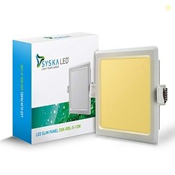 SYSKA (RDL-S-12W 3000K Yellow, Cool Day Light, Polycarbonate Led Slim