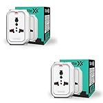 Sturlite Alyx 3 Pin Plug| 2-Pin & 3-Pin Socket| Universal AC Travel Adapter| Strong Polycarbonate Body Socket| Compact Converter Plug for Travel, Home & Office Use – (Pack of 2)