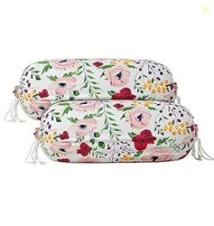 Kuber Industries Cotton Multi Floral Print Bolster Cover with Drawstri