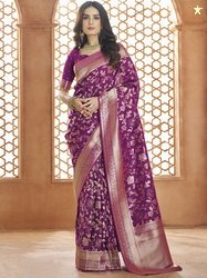 MAHALASA Ethnic Motifs Zari Banarasi Saree