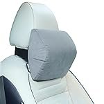 CareFoam Ultimate Memory Foam Car Neck Rest Pillow, Comfortable Rides, Superior Neck Support Cushion, Relieves Neck Pain, Grey Velvet Cover | 14 x11 x5 Inch | Small Pack of 2