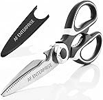 Multi Purpose Kitchen Scissors Premium Stainless Steel Heavy Duty Kitchen Shears with Bottle Opener | Food Scissors for Meat, Chicken, Seafood, Vegetables, Herbs & BBQ | Strong Grip Non-Slip Handle