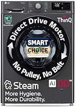 LG Smart Choice, 9 Kg, 5 Star, AI Direct Drive Technology, Steam, 6 Motion DD & Wi-Fi Fully-Automatic Front Load Washing Machine (FHP1209Z5M, Intelligent & Convenient Fabric Care, Middle Black)