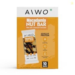 Aiwo Macadamia Nut Bar with Dark Compound Chocolate | Daily Protein Ba