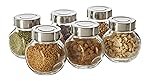 Solimo Glass Transparent Storage Jar with Steel Cap for Pickles, Spices | BPA Free | Set of 6 | 200 ml