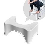 TechharkÂ® Perfect Posture Plastic Squat Potty Step Stool for Western Toilet Scientific Angle, Anti-Slip, Anti-Constipation, 19 cm Height (White)
