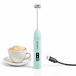 Nibbler Supreme 3-Speed Rechargeable Milk Frother for Coffee | Electric Whisk Mixer | Stainless Steel, Stand-Up Design (Blue)