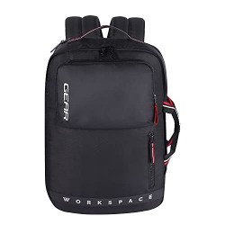 Gear Workspace 18 Ltrs Hybrid Briefcase Laptop Backpack (Black-Red), O