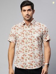 Readiprint Men White Floral Printed Casual Shirt