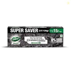 DABUR Herb'L Activated Charcoal Toothpaste 240G (120G x2, Pack of 2) |