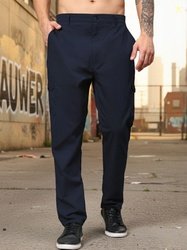 HAUWER Men Relaxed Easy Wash Mid Rise Cargos Trousers