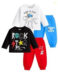 Kuchipoo Baby Boy Regular Fit Cotton T-Shirts and Pyjamas Set (KUC-PSU