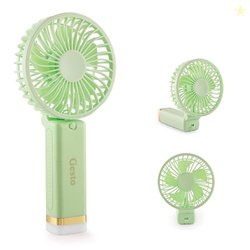 Gesto Portable Fan Rechargeable with LED Light  Foldable Mini Fan, Sma