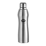 CELLO Arena Exe-Steel Stainless Steel Water Bottle 850ml, Silver | ISI Certified, Single Walled, Rust & Leakproof, Easy to Open & Pour Wide Mouth Steel Bottle | Perfect for School, College, Office