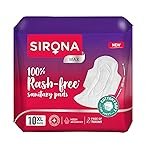 Sirona Max Sanitary Pads for Women | XL (Pack of 10 Pads) | 100% Rash Free & Toxic-Free | Organic Cotton Sanitary Pad | Up to 0% Leakage, Comfortable & High Absorbency