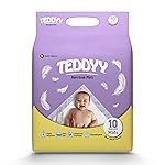 TEDDYY Baby Disposable Rapi-Soak Changing Mats Size – 60 X 60 Cm | 10 Count | Highly Absorbent | Unisex | Anti-Rash | Extra Soft top layer | Anti-Bacterial & Leak- Proof