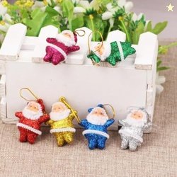 6Pc Glitter Santa Christmas Decoration Combo Pack | Items for Home & O