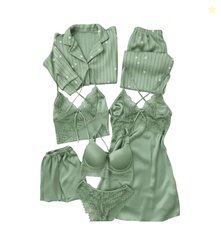 Valentine's Day Fancy Night Suit Bath Robe Dress & Bra Penty Set Combo