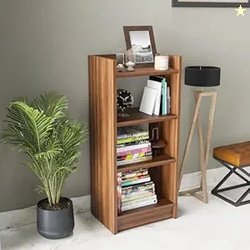 Furniture Cafe 3-Tier Brown Bookshelf  Engineered Wood Open Book Rack,