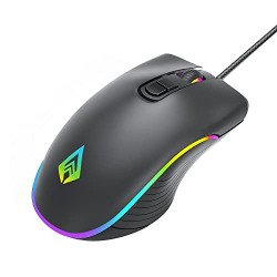 archer Tech lab Recurve 200 Rubber Oil Finish Wired Gaming Mouse,Adjus
