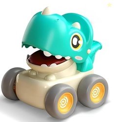 ToyBharat Press n go Dino Cars with Whistle Music for Toddlers, Fricti