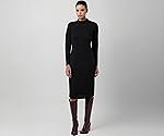 ATHENA LIFESTYLE Black Solid Ribbed Bodycon Dress