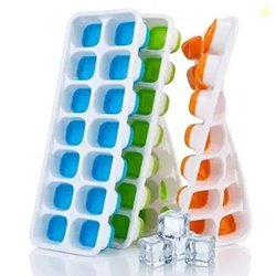 Crasts Ice Cube Trays Airabc Silicone with Removable Lid, Easy-Release