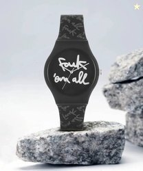 FCUK Black Round Dial | Unisex Watch | Analog Watch for Men'...