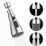Misamo Enterprise Kitchen Faucet Extender, Chrome Plated, 3-Mode Spray Head, Flexible Extension