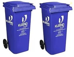 CELLO Plastic Manual-Lift Garbage Waste Dustbin with Wheel 120 LTR BLU