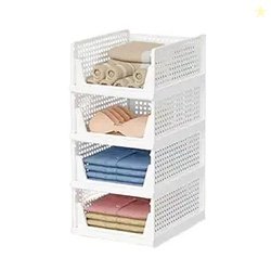 Sulfar Foldable Cupboard Organizer For Clothes - Stackable Closet Orga