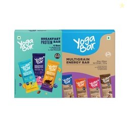 Yogabar Protein Bar Combo, 16 Bars | Multigrain Energy Bar x 10 and Br